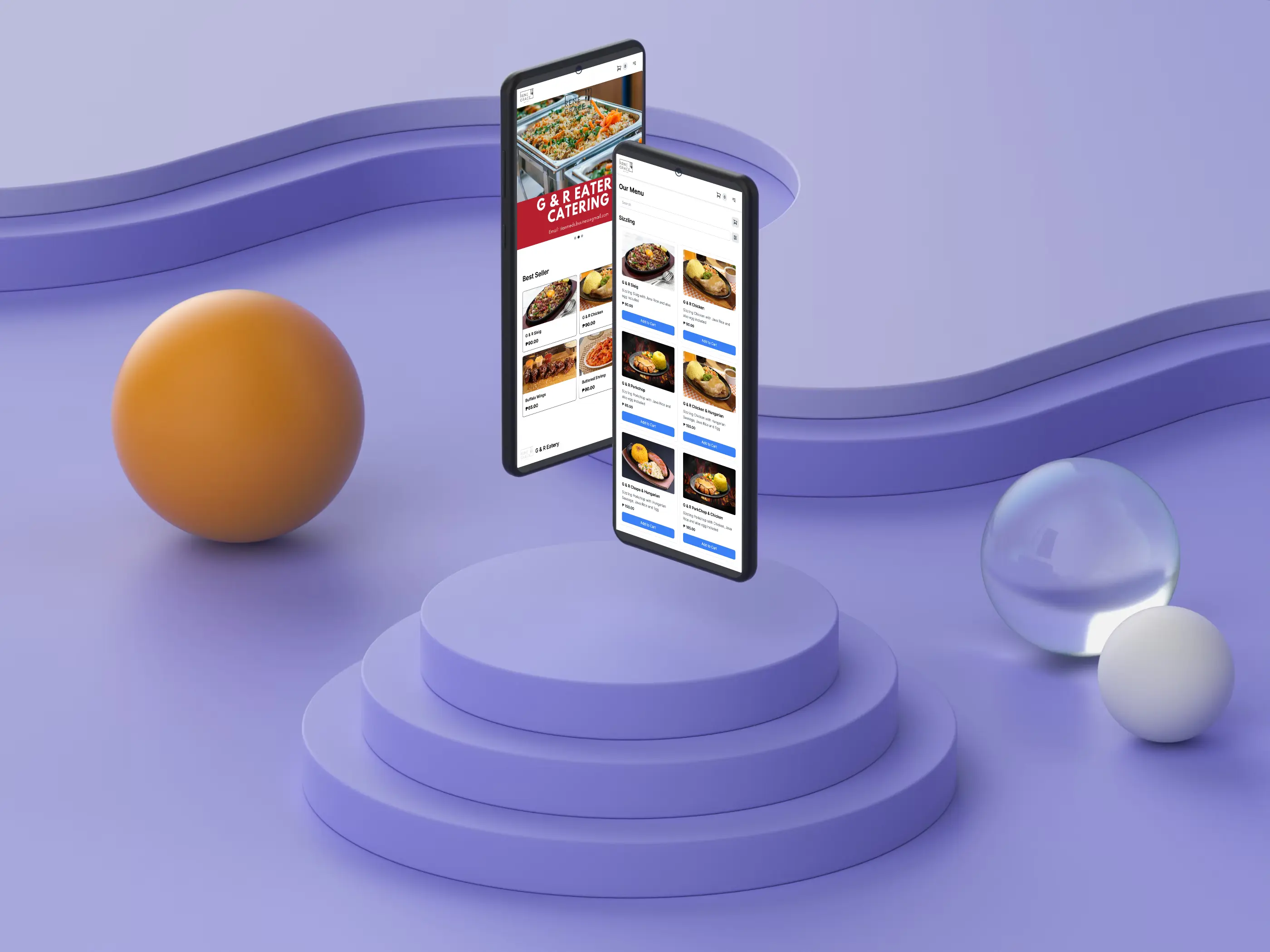 G&R Eatery - Food Ordering System interface mockup